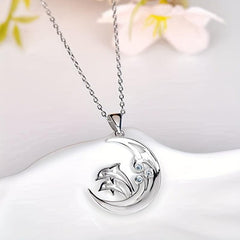Dolphin Pendant Necklace Wedding Engagement Jewelry