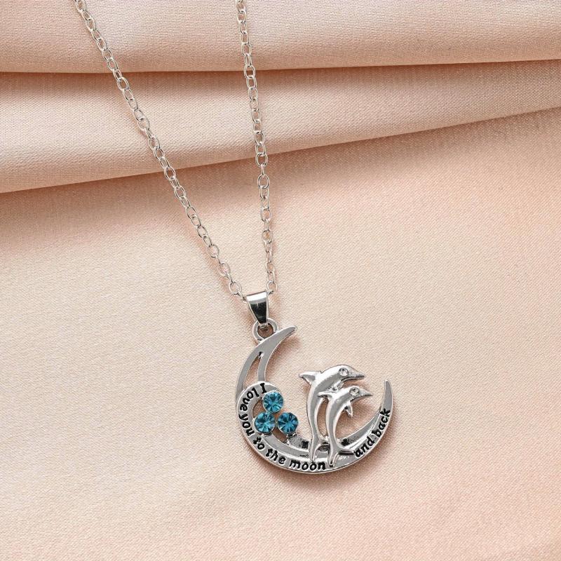 Dolphin Pendant Necklace Wedding Engagement Jewelry