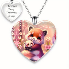 Crystal Pendant Necklace Raccoon Necklace Birthday Gift