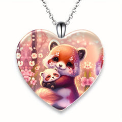 Crystal Pendant Necklace Raccoon Necklace Birthday Gift