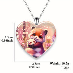 Crystal Pendant Necklace Raccoon Necklace Birthday Gift