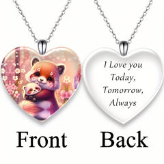 Crystal Pendant Necklace Raccoon Necklace Birthday Gift