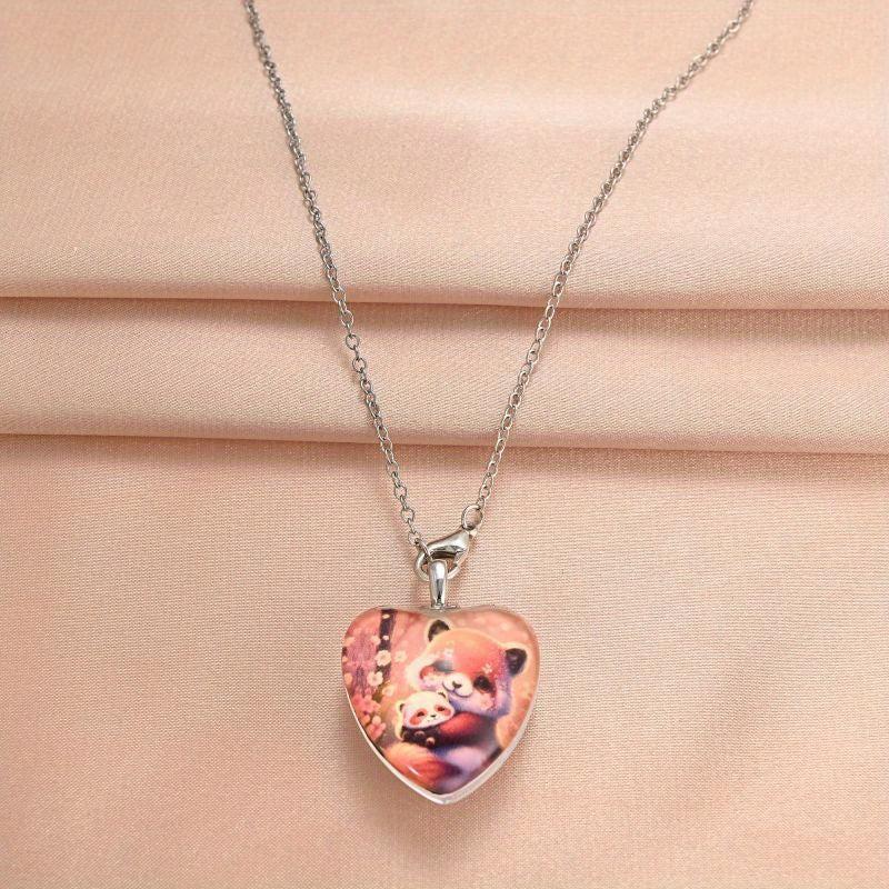 Crystal Pendant Necklace Raccoon Necklace Birthday Gift
