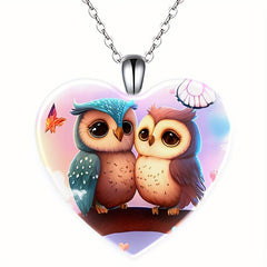 Crystal Pendant Owl Necklace Boyfriend Girlfriend Birthday Gift
