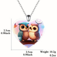 Crystal Pendant Owl Necklace Boyfriend Girlfriend Birthday Gift