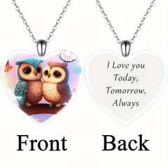 Crystal Pendant Owl Necklace Boyfriend Girlfriend Birthday Gift