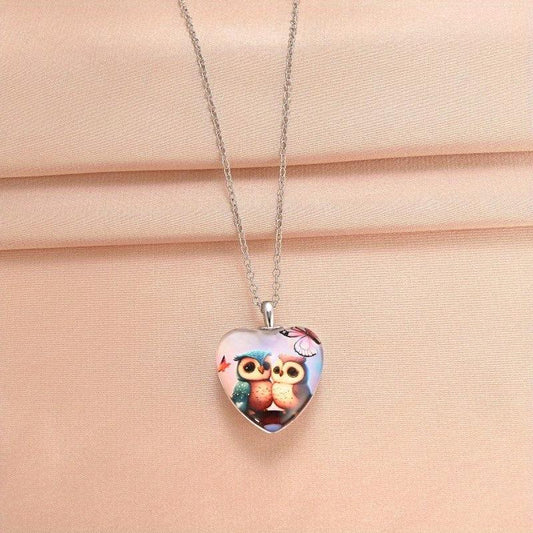 Crystal Pendant Owl Necklace Boyfriend Girlfriend Birthday Gift