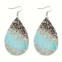 Leopard Pattern PU Leather Hook Earrings Toy Gift