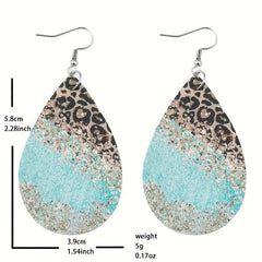 Leopard Pattern PU Leather Hook Earrings Toy Gift