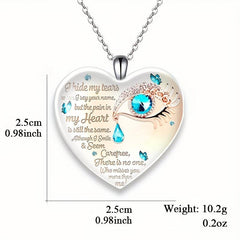 Crystal Pendant Alphabet Necklace English Birthday Gift For Boyfriend And Girlfr