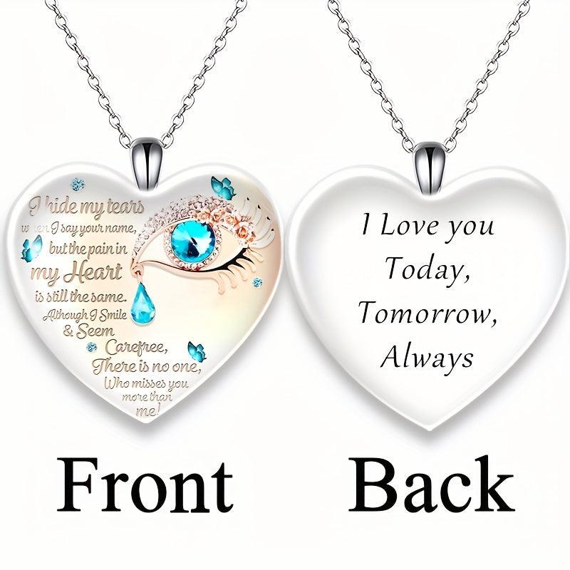 Crystal Pendant Alphabet Necklace English Birthday Gift For Boyfriend And Girlfr