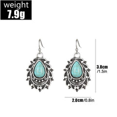 Vintage Bohemian Turquoise Water Drop Earrings