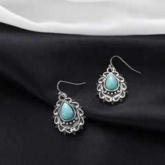 Vintage Bohemian Turquoise Water Drop Earrings