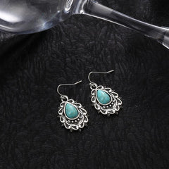 Vintage Bohemian Turquoise Water Drop Earrings