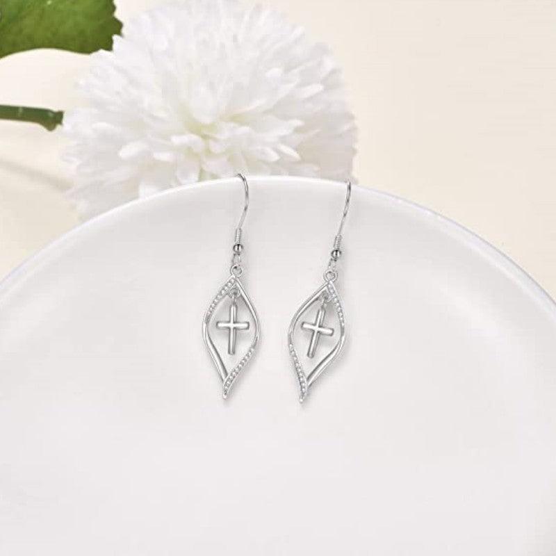 Crystal Cross Earrings For Women Daily Party Earrings