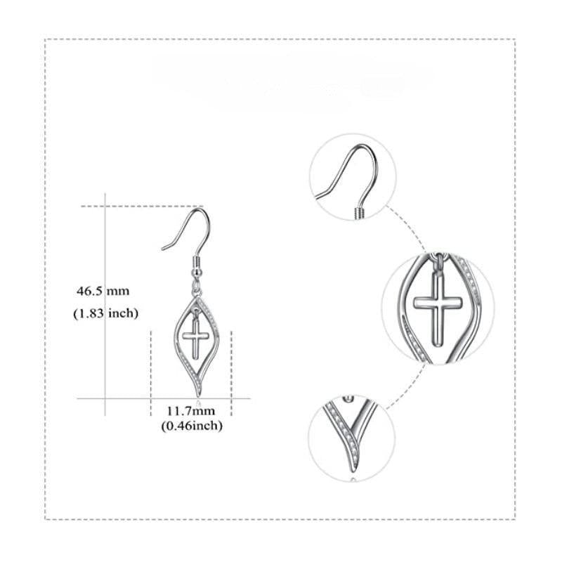 Crystal Cross Earrings For Women Daily Party Earrings