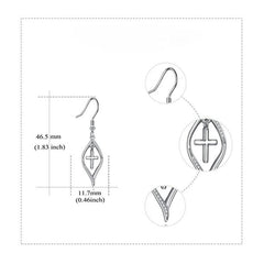 Crystal Cross Earrings For Women Daily Party Earrings