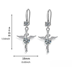 Cross Pendant Earrings Rhinestone Christmas Present