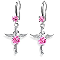 Cross Pendant Earrings Rhinestone Christmas Present