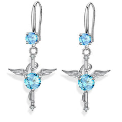 Cross Pendant Earrings Rhinestone Christmas Present