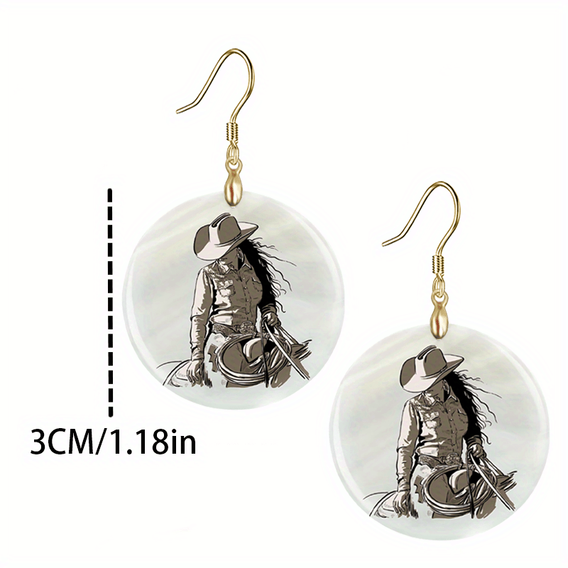 Denim & Acrylic Pendant Earrings Party Jewelry Halloween Christmas Gift