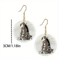 Denim & Acrylic Pendant Earrings Party Jewelry Halloween Christmas Gift