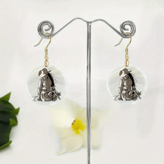 Denim & Acrylic Pendant Earrings Party Jewelry Halloween Christmas Gift