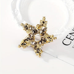 Christmas Retro Hollow Pentagram Brooch Pin Creative Pin Clothing
