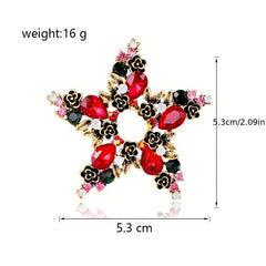 Christmas Retro Hollow Pentagram Brooch Pin Creative Pin Clothing
