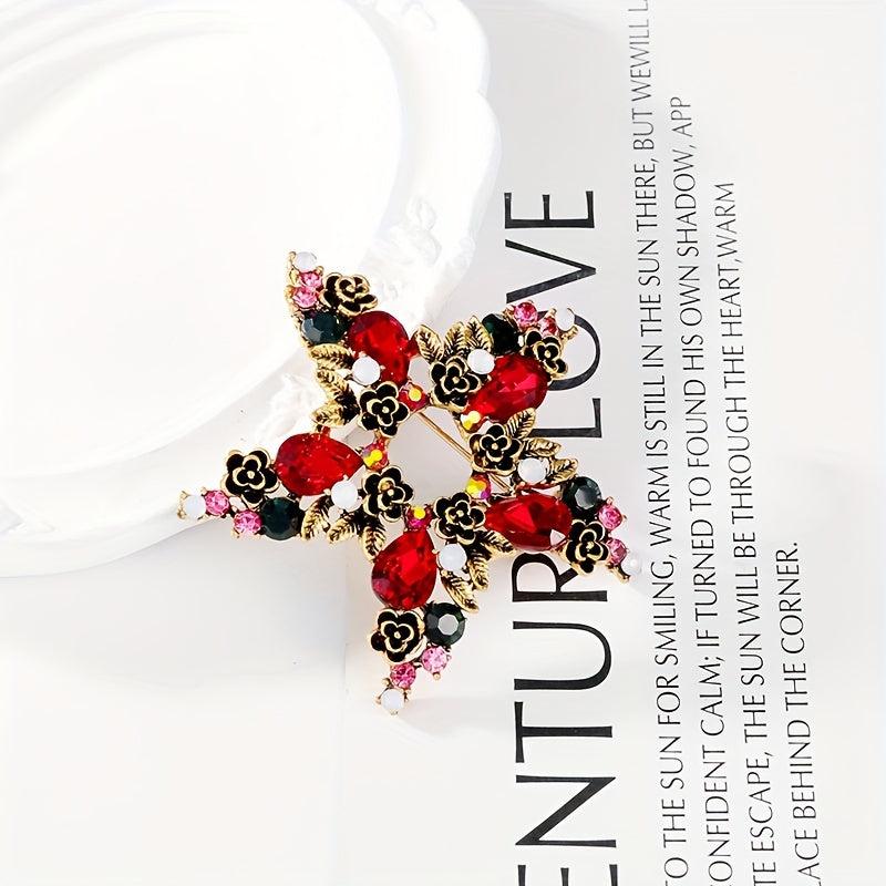 Christmas Retro Hollow Pentagram Brooch Pin Creative Pin Clothing