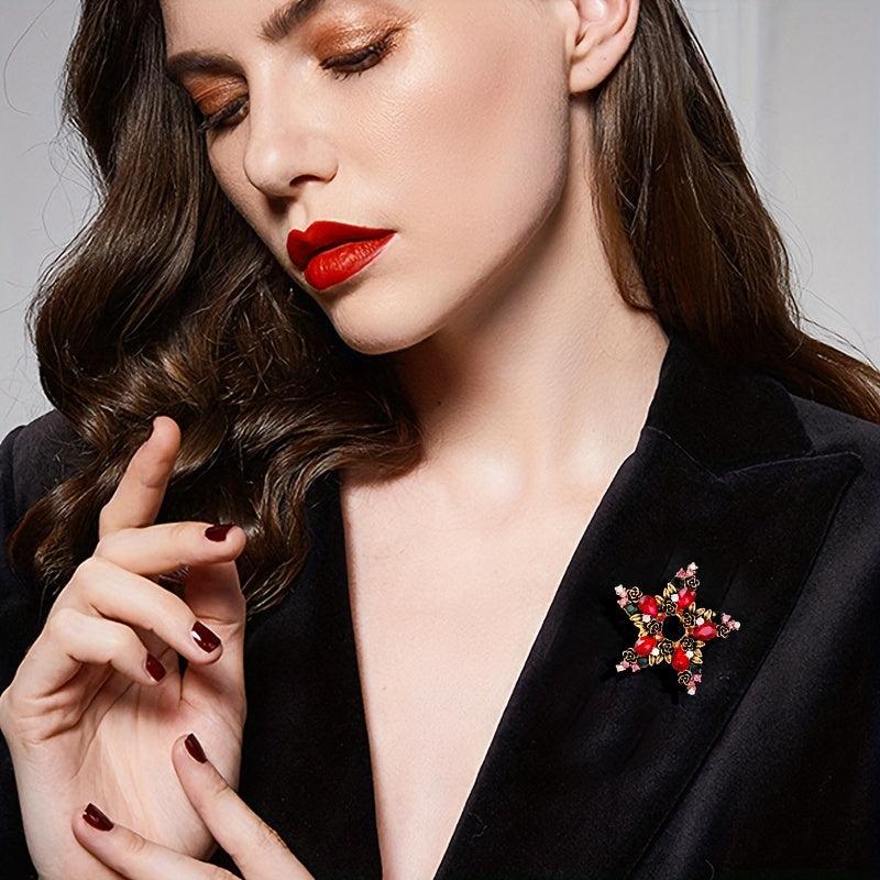 Christmas Retro Hollow Pentagram Brooch Pin Creative Pin Clothing