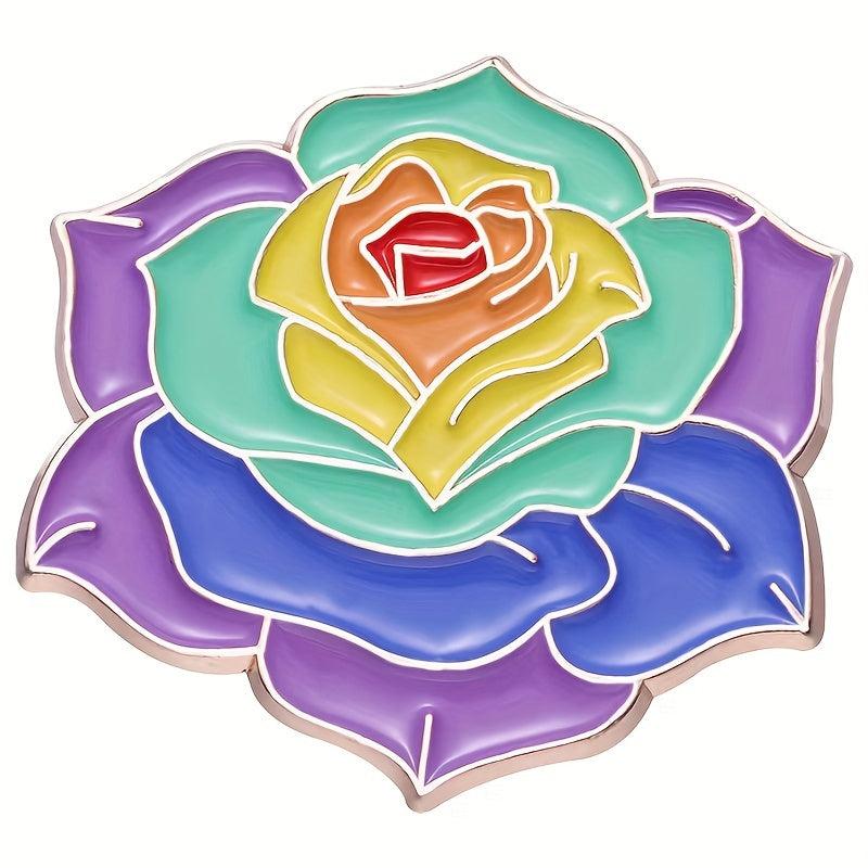 Camellias Brooches: Creative Flower-shaped Metal Badges