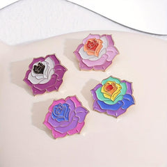 Camellias Brooches: Creative Flower-shaped Metal Badges