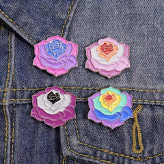 Camellias Brooches: Creative Flower-shaped Metal Badges