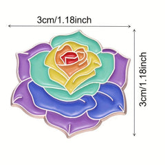 Camellias Brooches: Creative Flower-shaped Metal Badges