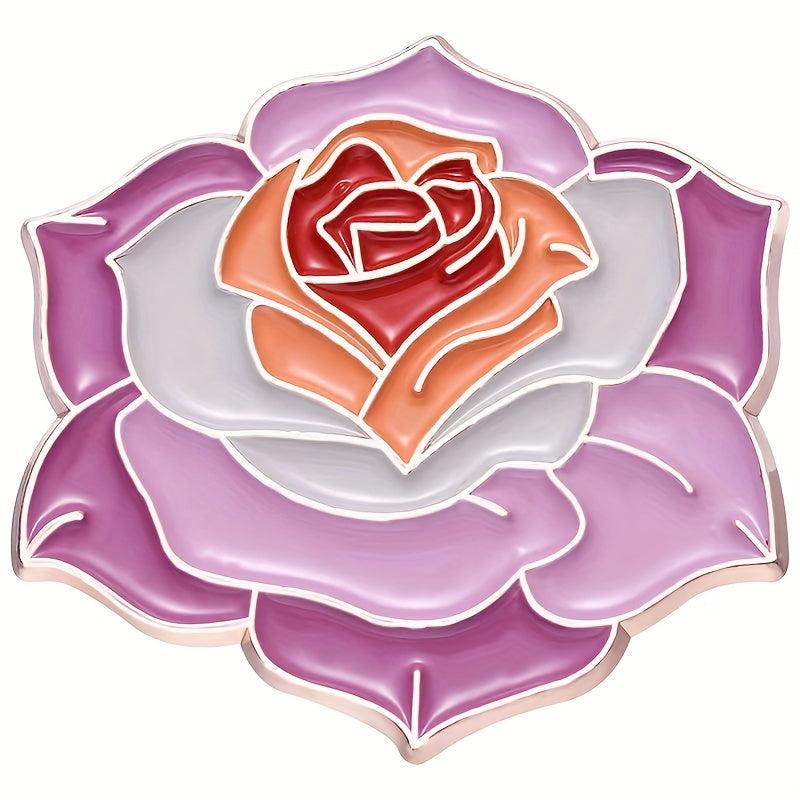 Camellias Brooches: Creative Flower-shaped Metal Badges