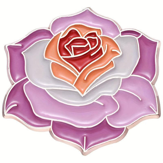 Camellias Brooches: Creative Flower-shaped Metal Badges