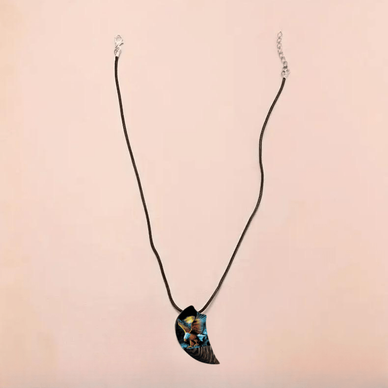 Retro Eagle & Moon Necklace Men Women Banquet Party Jewelry