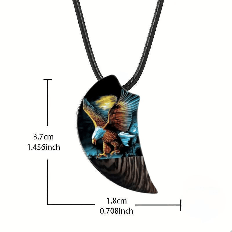 Retro Eagle & Moon Necklace Men Women Banquet Party Jewelry