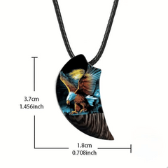 Retro Eagle & Moon Necklace Men Women Banquet Party Jewelry