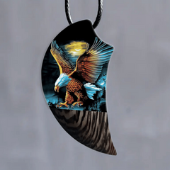 Retro Eagle & Moon Necklace Men Women Banquet Party Jewelry
