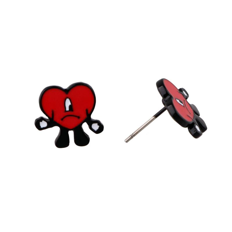 Heart Earrings Cartoon Stud Earrings For Women Girls Kids Jewelry