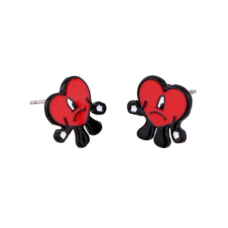 Heart Earrings Cartoon Stud Earrings For Women Girls Kids Jewelry