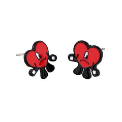 Heart Earrings Cartoon Stud Earrings For Women Girls Kids Jewelry