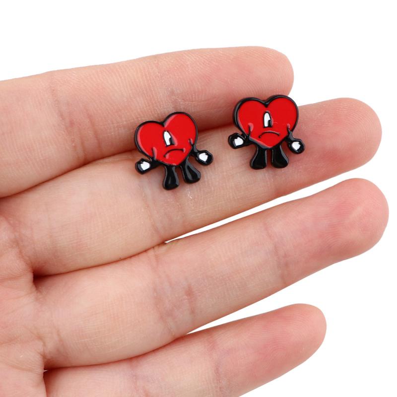 Heart Earrings Cartoon Stud Earrings For Women Girls Kids Jewelry