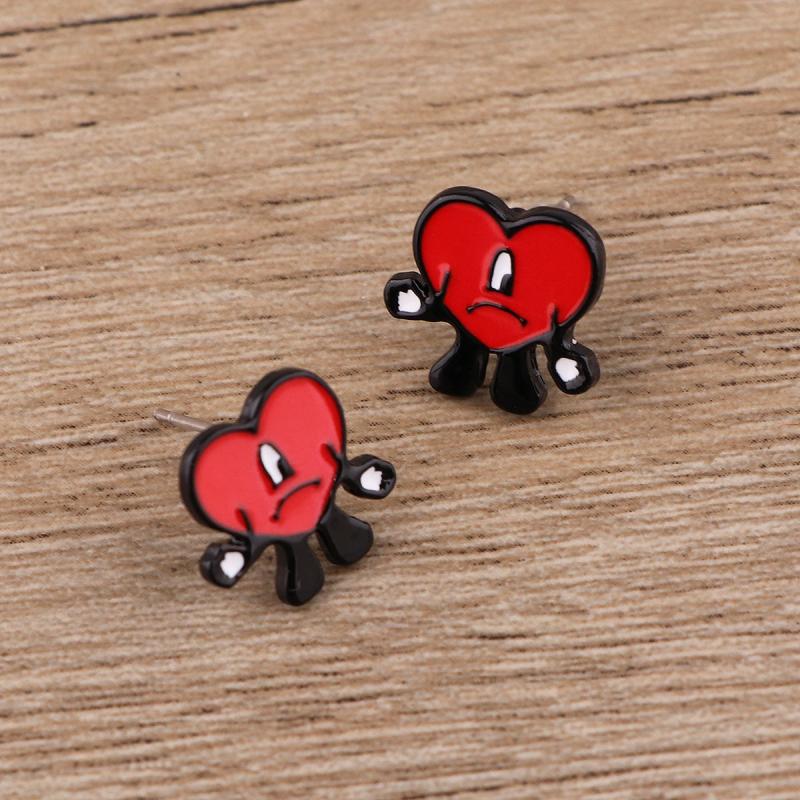 Heart Earrings Cartoon Stud Earrings For Women Girls Kids Jewelry