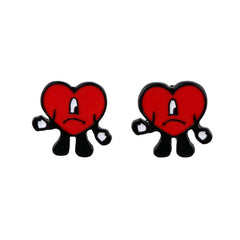 Heart Earrings Cartoon Stud Earrings For Women Girls Kids Jewelry