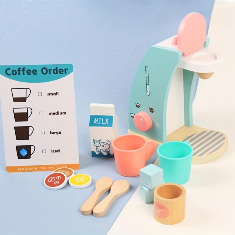 Wooden Coffee Machine Toys For Boys And Girls Play House Toys