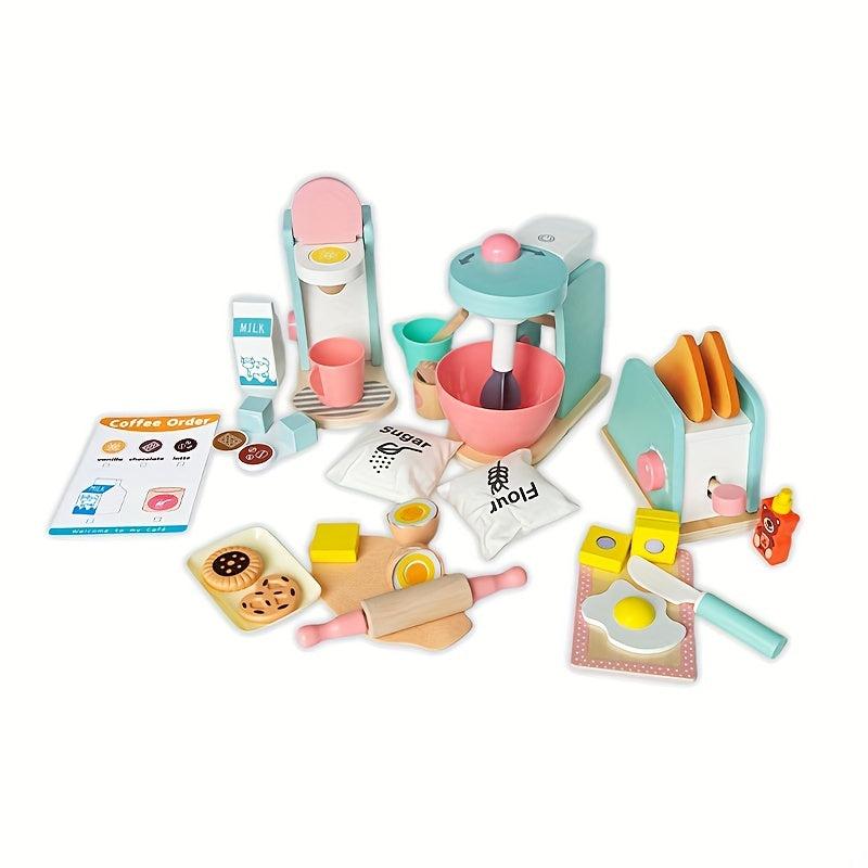 Wooden Coffee Machine Toys For Boys And Girls Play House Toys