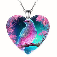 Love Crystal Pendant Necklace Dream Bird English Birthday Gift